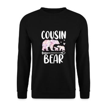 Cousin Bear - Unisex Pullover - Schwarz - Vorne - Alina (178cm) & Michal (187cm)