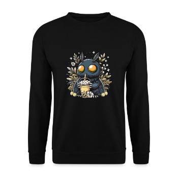 Mothman Bubble Tea - Unisex Sweatshirt - black - Front - Alina (178cm) & Michal (187cm)