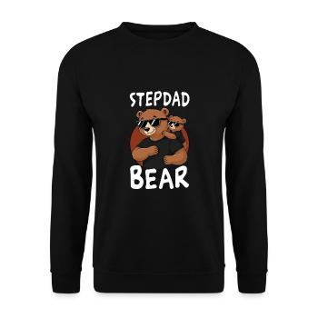 Stepdad Bear - Unisex Pullover - Schwarz - Vorne - Alina (178cm) & Michal (187cm)