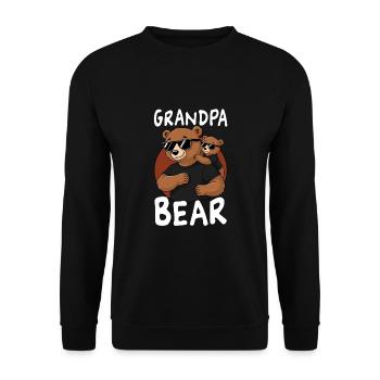 Grandpa Bear - Unisex Sweatshirt - black - Front - Alina (178cm) & Michal (187cm)