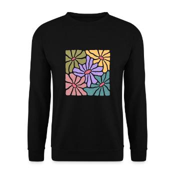 Boho style wildflowers - Unisex Sweatshirt - black - Front - Alina (178cm) & Michal (187cm)