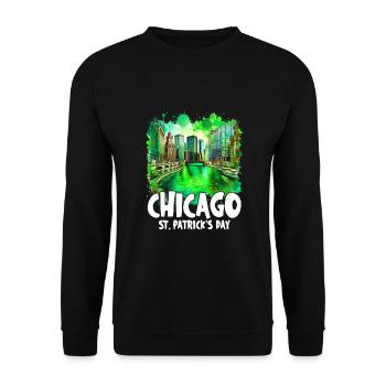 Célébration de la Saint-Patrick sur la rivière Chicago - Sweat-shirt Unisexe - noir - Devant - Alina (178cm) & Michal (187cm)