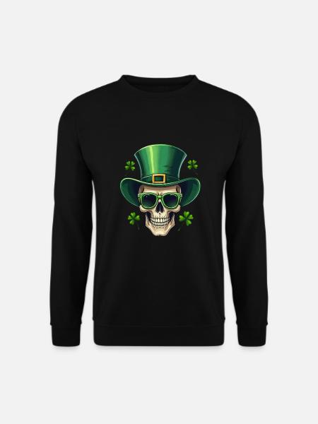 St Patrick's Day Irish Skull - Unisex Sweatshirt - black
