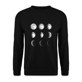 Phases de lune espace - Sweat-shirt Unisexe - noir - Devant - Alina (178cm) & Michal (187cm)