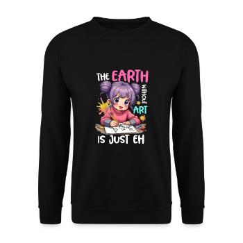 La terre sans art n’est que eh - Sweat-shirt Unisexe - noir - Devant - Alina (178cm) & Michal (187cm)