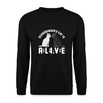 Schrödinger's Cat Dead and Alive - Unisex Sweatshirt - black - Front - Alina (178cm) & Michal (187cm)