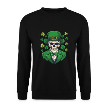 Squelette de la Saint-Patrick en costume - Sweat-shirt Unisexe - noir - Devant - Alina (178cm) & Michal (187cm)