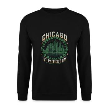 Chicago Saint-Patrick - Sweat-shirt Unisexe - noir - Devant - Alina (178cm) & Michal (187cm)