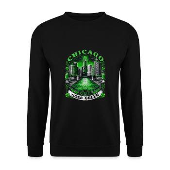 Chicago Goes Green - Unisex Sweatshirt - black - Front - Alina (178cm) & Michal (187cm)