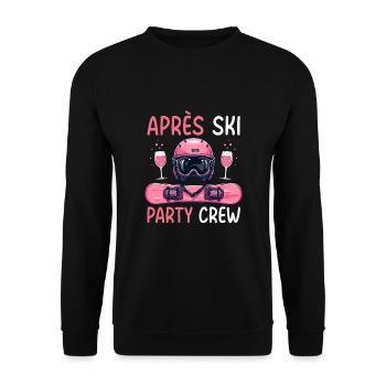 Après Ski Party Crew - Unisex Sweatshirt - black - Front - Alina (178cm) & Michal (187cm)