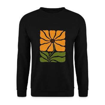 Boho-Wildblume im Sonnenblumen-Stil - Unisex Pullover - Schwarz - Vorne - Alina (178cm) & Michal (187cm)