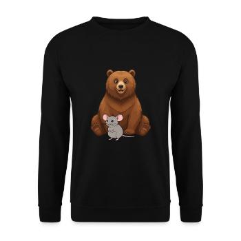 L’ours et la souris sont les meilleurs amis - Sweat-shirt Unisexe - noir - Devant - Alina (178cm) & Michal (187cm)