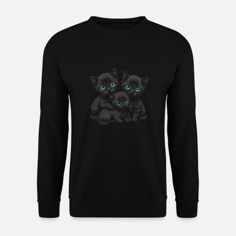 Blue Eyes Three Cats - Unisex Sweatshirt - black