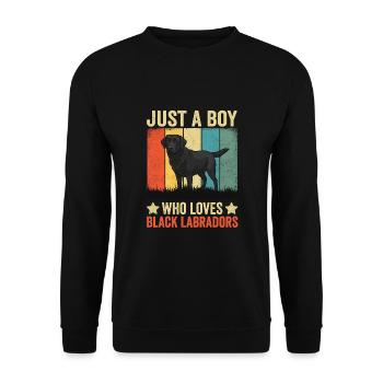Just A Boy Who Loves Black Labradors - Unisex Pullover - Schwarz - Vorne - Alina (178cm) & Michal (187cm)