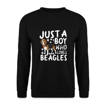 Just A Boy Who Loves Beagles - Unisex Pullover - Schwarz - Vorne - Alina (178cm) & Michal (187cm)