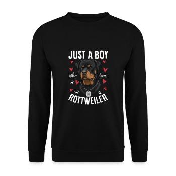 Just a Boy Who Loves Rottweiler - Unisex Sweatshirt - black - Front - Alina (178cm) & Michal (187cm)