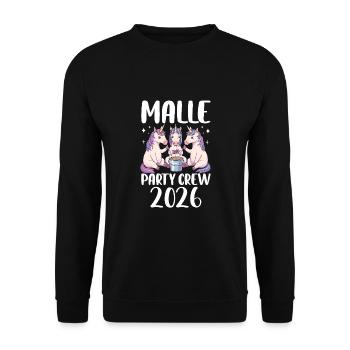 Malle Party Crew 2026 - Unisex Pullover - Schwarz - Vorne - Alina (178cm) & Michal (187cm)