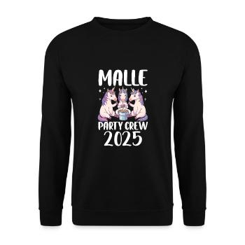 Malle Party Crew 2025 - Unisex Pullover - Schwarz - Vorne - Alina (178cm) & Michal (187cm)