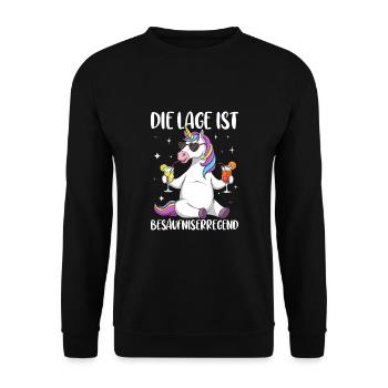 Die Lage Ist Besäufniserregend - Unisex Pullover - Schwarz - Vorne - Alina (178cm) & Michal (187cm)