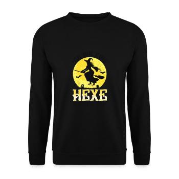 Ich Bin Eine Hexe Ich Darf Das - Unisex Pullover - Schwarz - Vorne - Alina (178cm) & Michal (187cm)