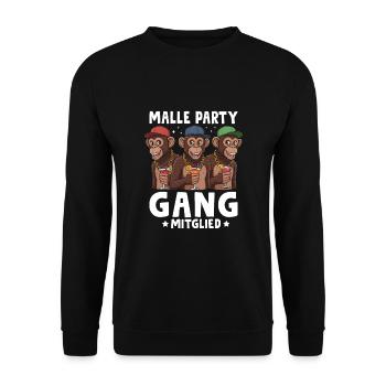 Malle Party Gang Member - Unisex Sweatshirt - black - Front - Alina (178cm) & Michal (187cm)