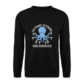 Relaxed eight-armed organ - Unisex Sweatshirt - black - Front - Alina (178cm) & Michal (187cm)