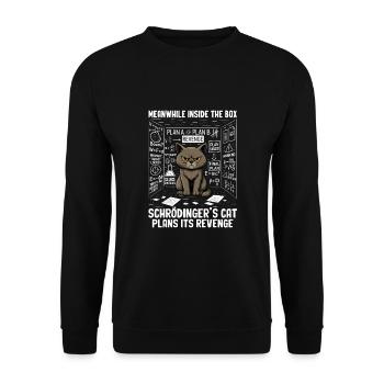Schrödinger's Cat Plans Revenge - Unisex Sweatshirt - black - Front - Alina (178cm) & Michal (187cm)