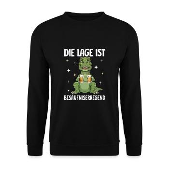Die Lage Ist Besäufniserregend - Unisex Pullover - Schwarz - Vorne - Alina (178cm) & Michal (187cm)