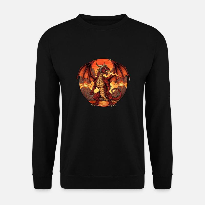 Roter Drache - Unisex Pullover - Schwarz