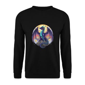 Dragon violet - Sweat-shirt Unisexe - noir - Devant - Alina (178cm) & Michal (187cm)