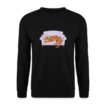 Chat et gecko - Sweat-shirt Unisexe - noir - Devant - Alina (178cm) & Michal (187cm)