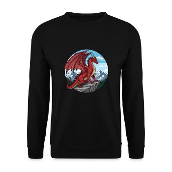 Dragon de la falaise rouge - Sweat-shirt Unisexe - noir - Devant - Alina (178cm) & Michal (187cm)