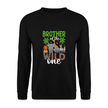 Brother of the Wild One - Unisex Pullover - Schwarz - Vorne - Alina (178cm) & Michal (187cm)