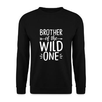 Brother of the Wild One - Unisex Pullover - Schwarz - Vorne - Alina (178cm) & Michal (187cm)