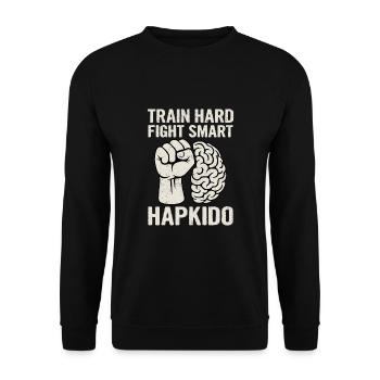 S’entraîner Dur Combattre Smart Hapkido - Sweat-shirt Unisexe - noir - Devant - Alina (178cm) & Michal (187cm)