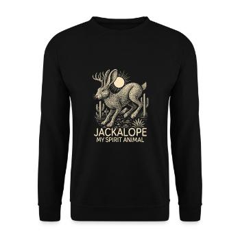 Jackalope My Spirit Animal - Unisex Sweatshirt - black - Front - Alina (178cm) & Michal (187cm)
