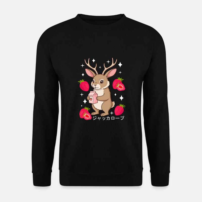 Jackalope Erdbeer Milchshake - Unisex Pullover - Schwarz