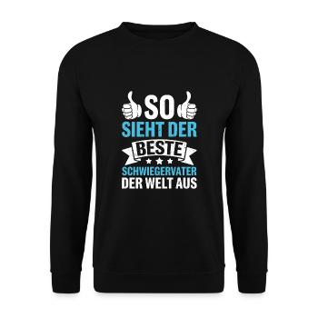 So Sieht Der Beste Schwiegervater Der Welt Aus - Unisex Pullover - Schwarz - Vorne - Alina (178cm) & Michal (187cm)