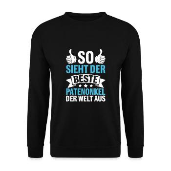 So Sieht Der Beste Patenonkel Der Welt Aus - Unisex Pullover - Schwarz - Vorne - Alina (178cm) & Michal (187cm)