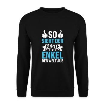 So Sieht Der Beste Enkel Der Welt Aus - Unisex Pullover - Schwarz - Vorne - Alina (178cm) & Michal (187cm)