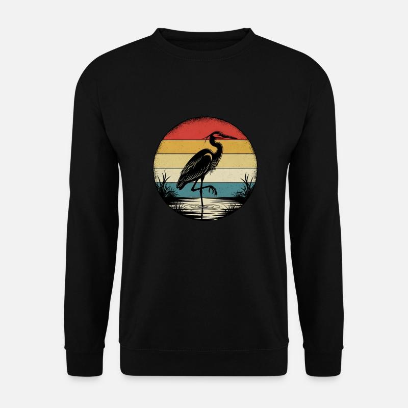 Retro Heron - Unisex Sweatshirt - black