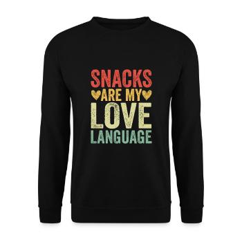 Les collations sont mon langage d’amour - Sweat-shirt Unisexe - noir - Devant - Alina (178cm) & Michal (187cm)