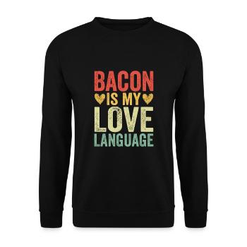Bacon Is My Love Language - Unisex Sweatshirt - black - Front - Alina (178cm) & Michal (187cm)