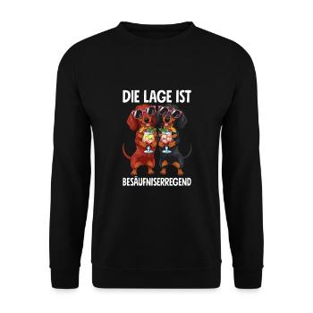 Die Lage Ist Besäufniserregend - Unisex Pullover - Schwarz - Vorne - Alina (178cm) & Michal (187cm)