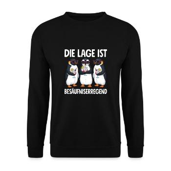 Die Lage Ist Besäufniserregend - Unisex Pullover - Schwarz - Vorne - Alina (178cm) & Michal (187cm)