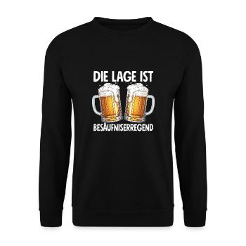 Die Lage Ist Besäufniserregend - Unisex Pullover - Schwarz - Vorne - Alina (178cm) & Michal (187cm)