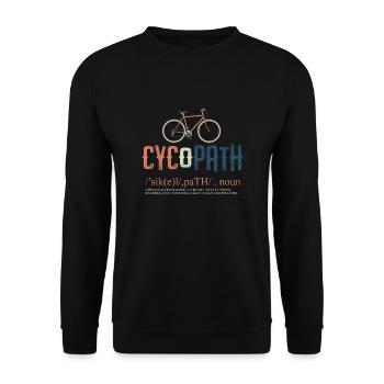 Radfahrer Fahrrad Radfahren Life Cycopath Love Cycling - Unisex Pullover - Schwarz - Vorne - Alina (178cm) & Michal (187cm)