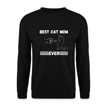 Cat mom cat love gift cat mom - Unisex Sweatshirt - black - Front - Alina (178cm) & Michal (187cm)