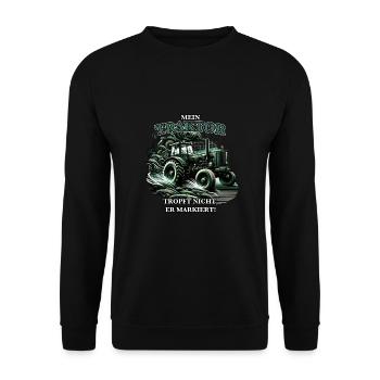 Traktor fahren ein lustiger Spruch über Trekker - Unisex Pullover - Schwarz - Vorne - Alina (178cm) & Michal (187cm)