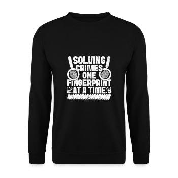 Forensic Analyst Solving Crimes One Fingerprint - Unisex Sweatshirt - black - Front - Alina (178cm) & Michal (187cm)